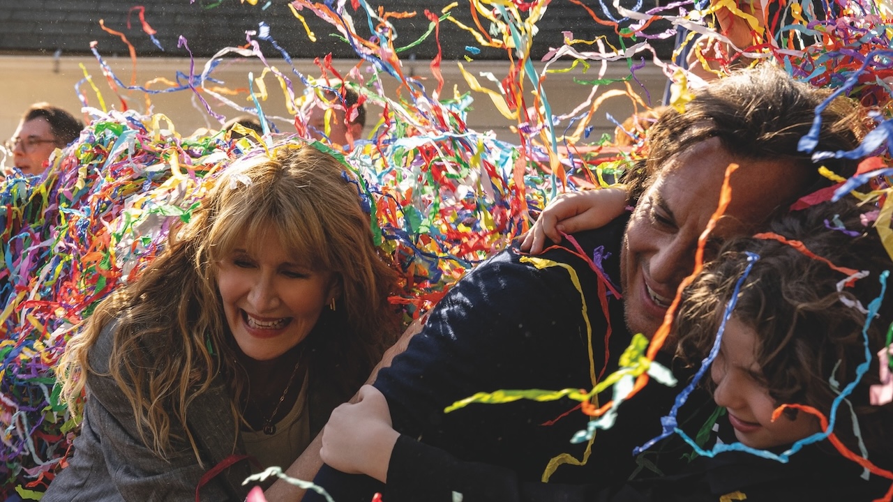 Laura Dern, Will Arnett, and Calvin Knegten at a fun birthday party in "Is This Thing On?"